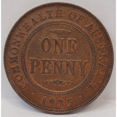 AUSTRALIA 1935 . ONE 1 PENNY . SOME LUSTRE